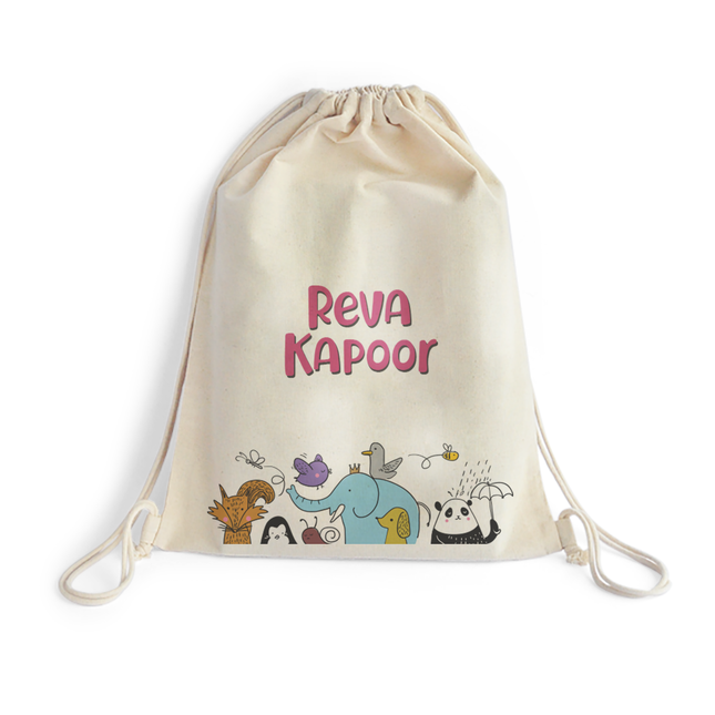 Doodle Animals - Drawstring Bags