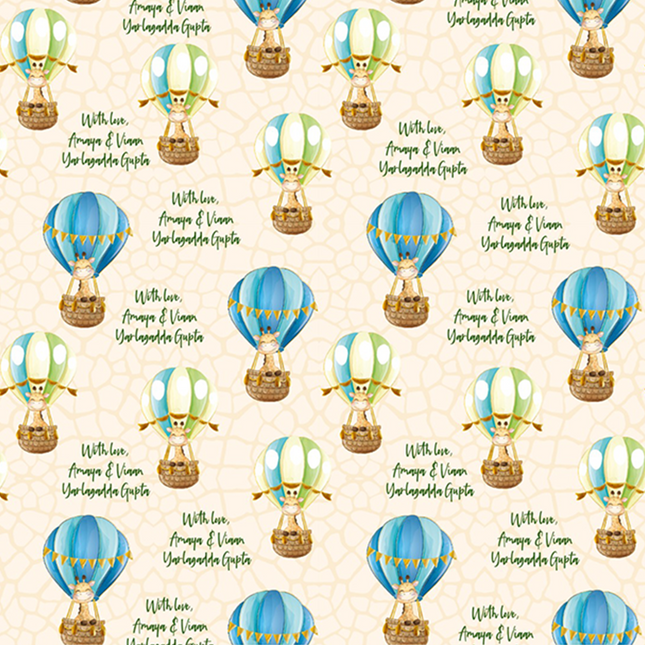 Giraffe Balloon Adventures - Wrapping Papers