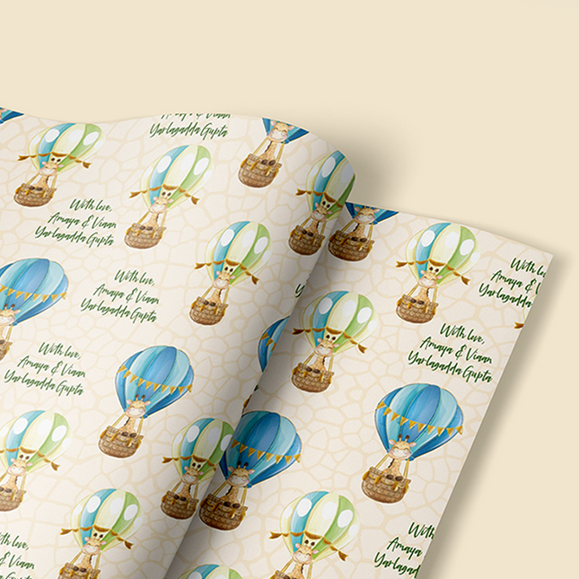 Giraffe Balloon Adventures - Wrapping Papers