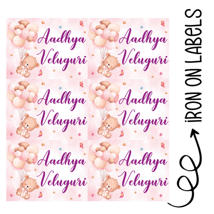 Pink-a-boo - Iron on Labels
