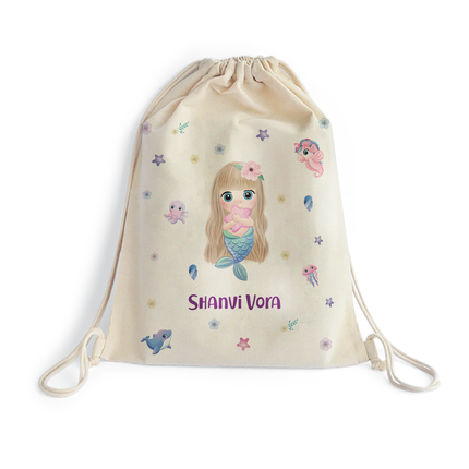 Unicorn Dolphin Tales - Drawstring Bags