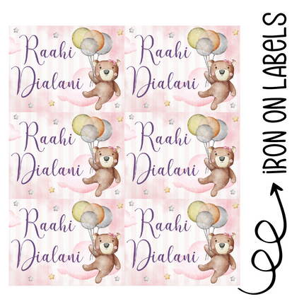 Sky High Teddies - Iron on Labels