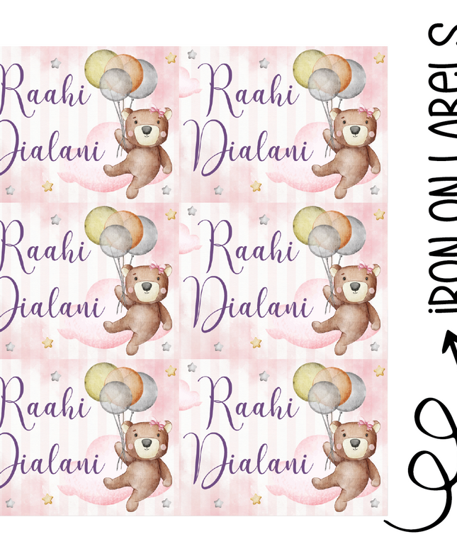 Sky High Teddies - Iron on Labels
