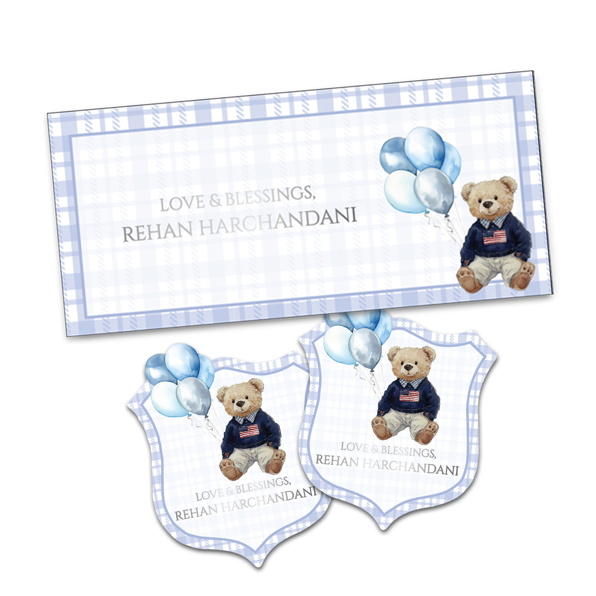Beary Handsome (Gift Tags & Money Envelopes Combo)