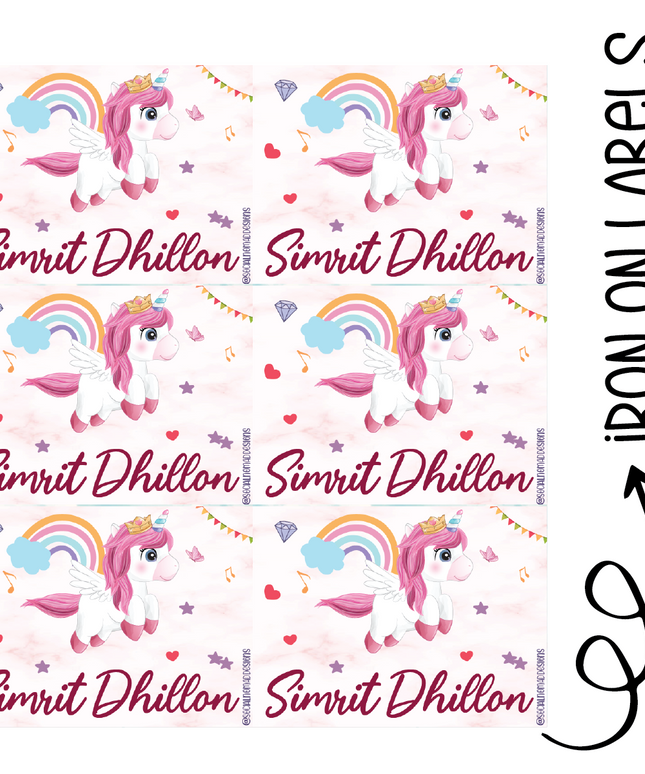 Unicorn Dreams - Iron on Labels