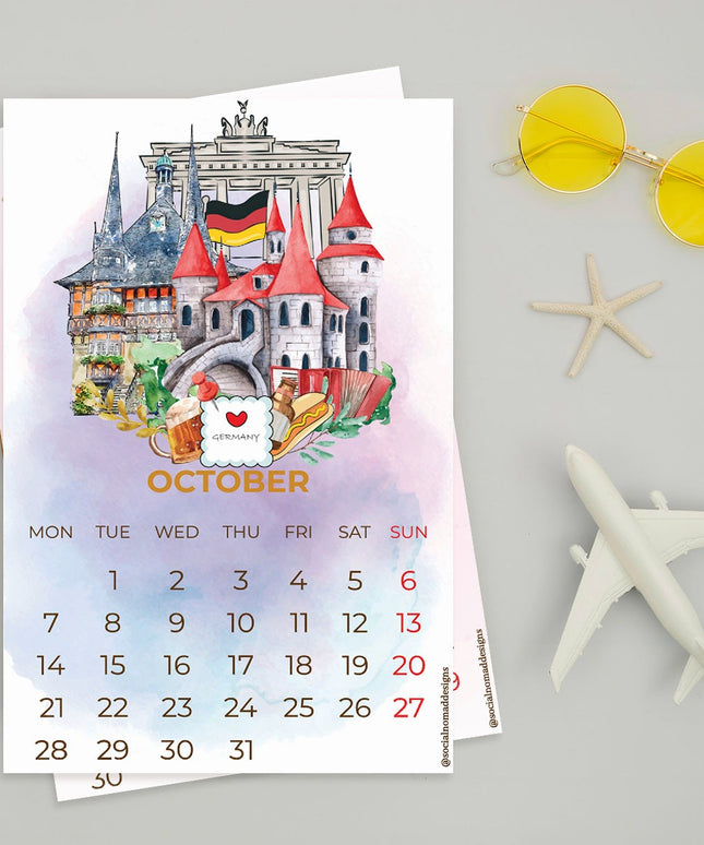 Wanderlust 2024 Desk Calendar