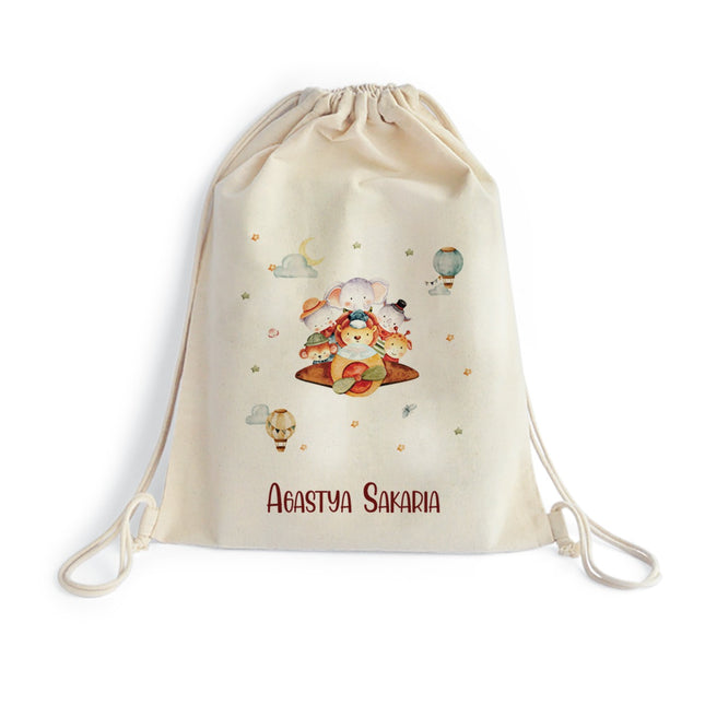 Airplane Safari - Drawstring Bags